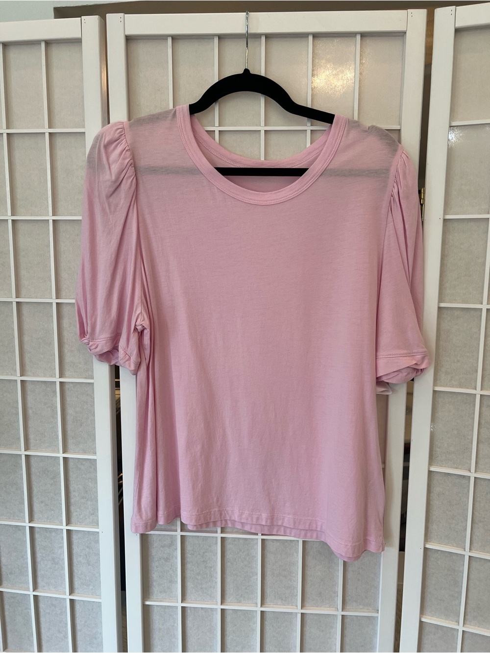 a new day Pink Puff Sleeve Short Sleeve Tee